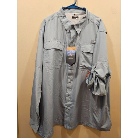 NWT Men's Habit Mason Shoals Button Front Long Sleeve Shirt‎ Size Tourmaline 2XL - Picture 1 of 8